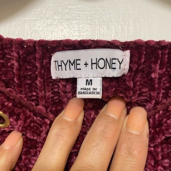 Thyme & Honey Soft Chenille Sweater, Wine - Picture 4 of 5